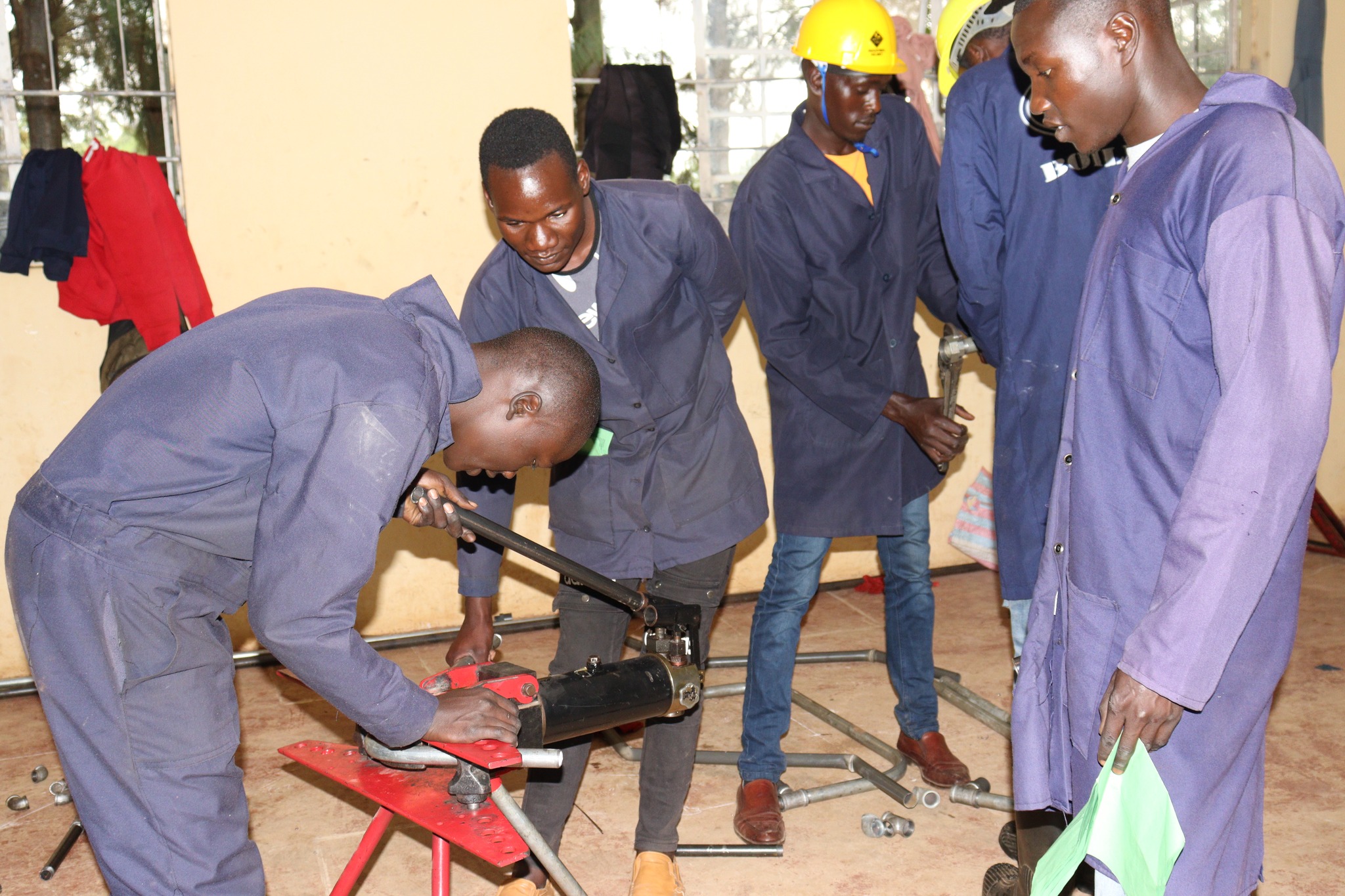 Students in workshop training at Sergoek Vocational Training Centre